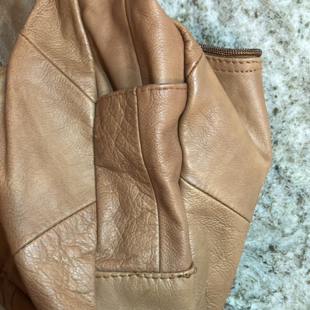 Genuine Leather Hobo Caramel - Picture 8 of 10